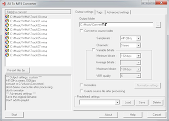 Select MP3 format and setting to convert WMA files